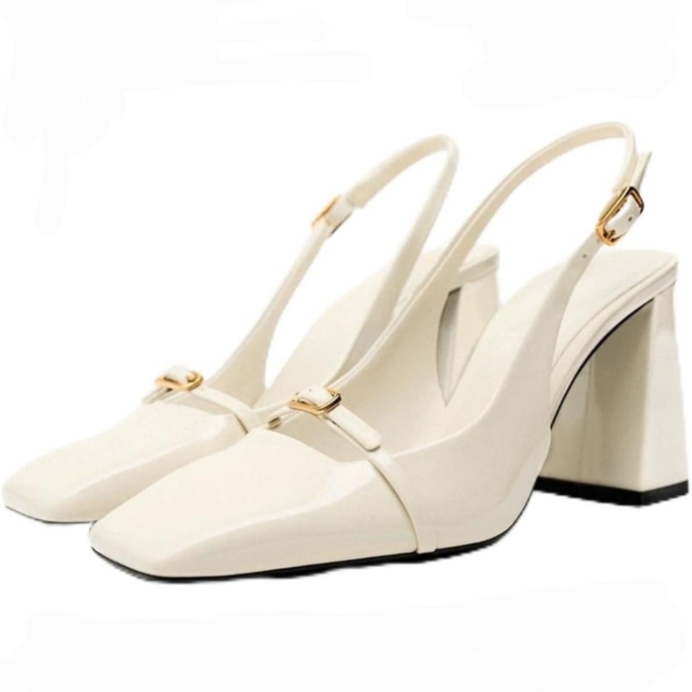 Elegant Cream Slingback Heels